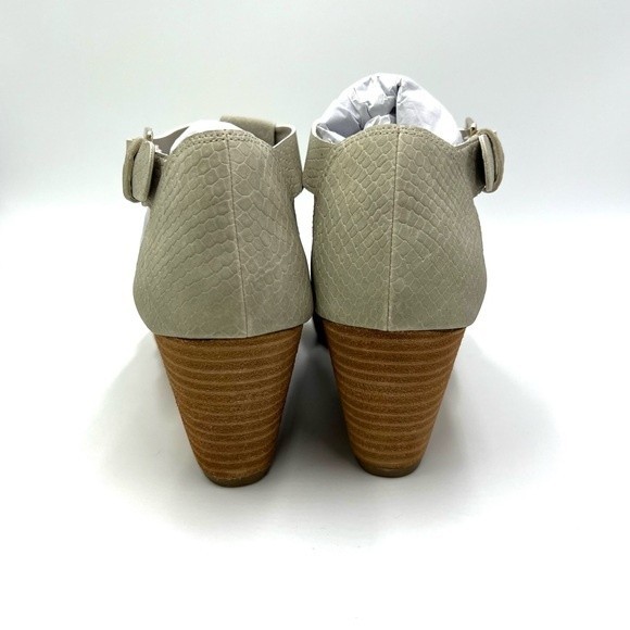Dr Scholls Womens Size 7.5 Barton Light Gray Cream Faux Snakeskin Wedges Shoes - Picture 5 of 12
